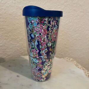 Lilly Pulitzer Floral Tumbler with Blue Lid